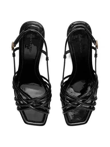 Tory Burch Women's Multi Strap 75MM Wedge Sandals - Perfect Black | Thumbnail 3