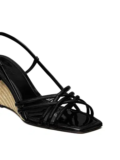 Tory Burch Women's Multi Strap 75MM Wedge Sandals - Perfect Black | Thumbnail 4