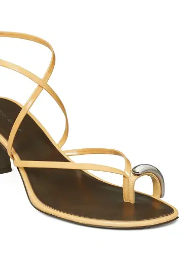 Tory Burch Women's 65MM Strappy Leather Sandals - Cantucci Silver | Thumbnail 4