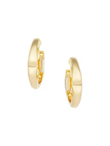 Tory Burch Women's Gemini 18K-Gold-Plated Oval Link Earrings - Light Brass | Thumbnail 2
