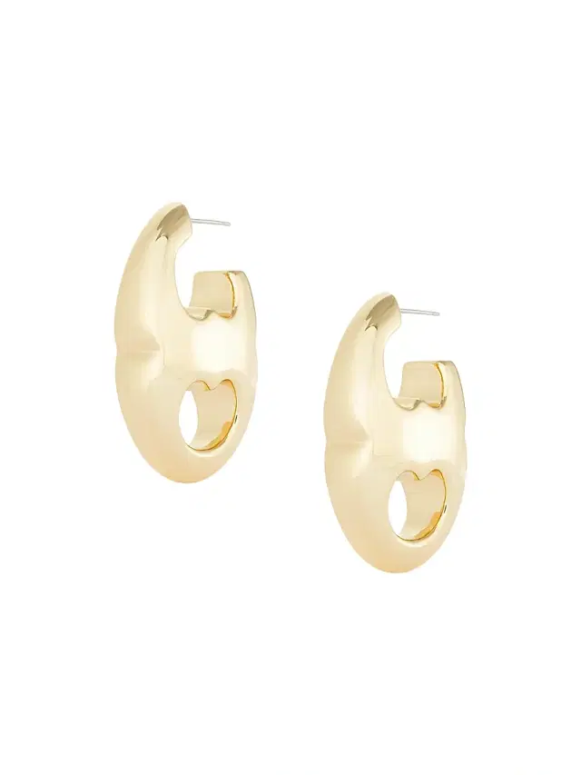 Women's Gemini 18K-Gold-Plated Oval Link Earrings - Light Brass