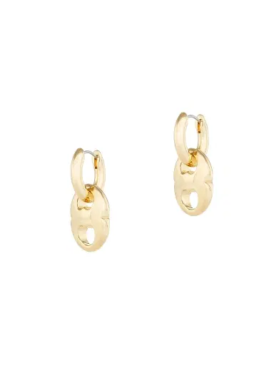 Tory Burch Women's Gemini 18K-Gold-Plated Drop Earrings - Light Brass | Thumbnail 1