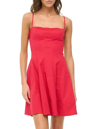 Staud Women's Wylie Cotton Poplin Fit & Flare Minidress | Thumbnail 3 Staud Women's Wylie Cotton Poplin Fit & Flare Minidress | Thumbnail 3