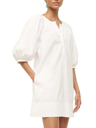 Staud Women's Vincent Cotton Poplin Minidress - White - Size XL | Thumbnail 4 Staud Women's Vincent Cotton Poplin Minidress - White - Size XL | Thumbnail 4