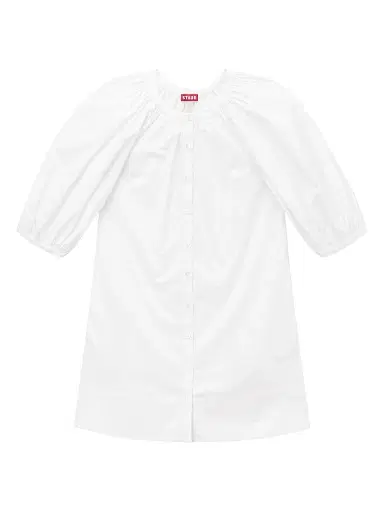 Staud Women's Vincent Cotton Poplin Minidress - White - Size XL | Thumbnail 1 Staud Women's Vincent Cotton Poplin Minidress - White - Size XL | Thumbnail 1