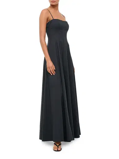 Staud Women's Wylie Poplin Maxi Dress - Black - Size 10 | Thumbnail 3