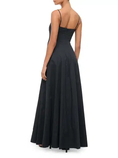 Staud Women's Wylie Poplin Maxi Dress - Black - Size 10 | Thumbnail 4