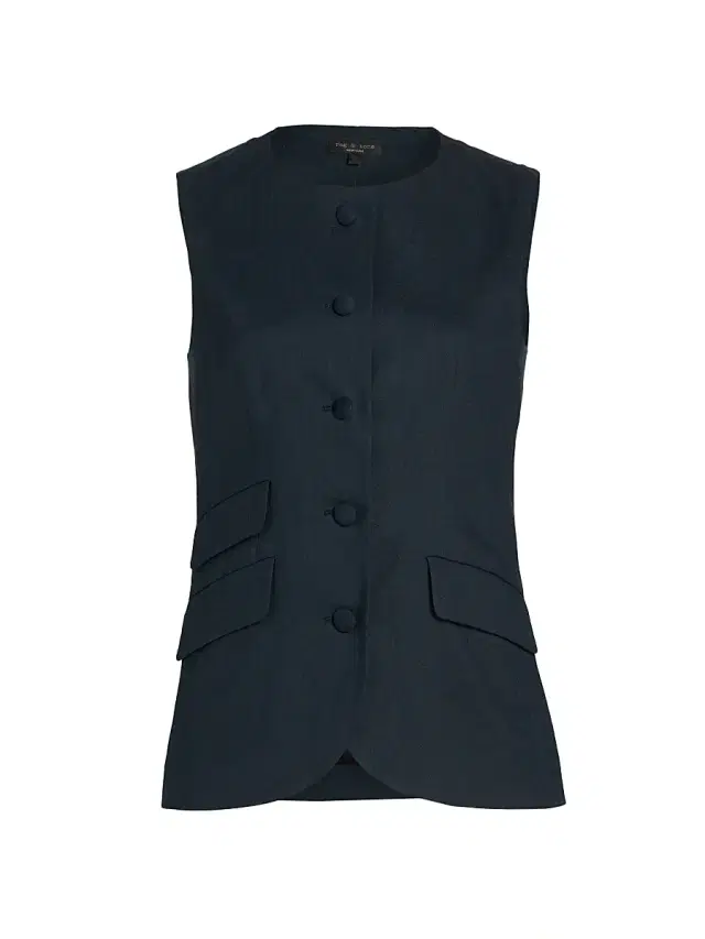 rag & bone Women's Slade Linen-Blend Vest - Salute