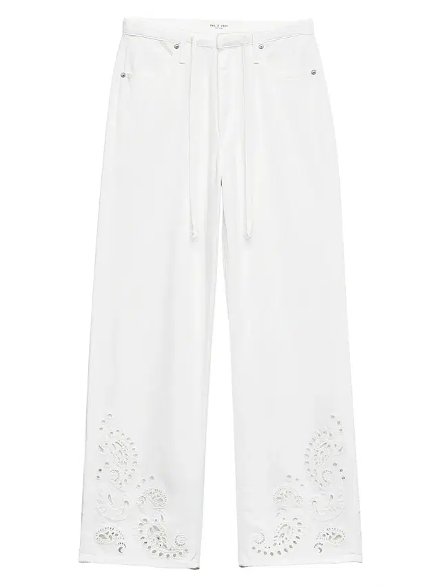 rag & bone Women's Ultra Featherweight Phoebe Drawstring Pants - White Eyelet