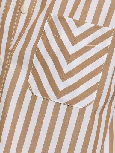 rag & bone Women's Lucia Striped Poplin Button-Front Shirt - Brown Stripe | Thumbnail 7