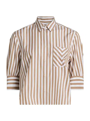 rag & bone Women's Lucia Striped Poplin Button-Front Shirt - Brown Stripe | Thumbnail 1