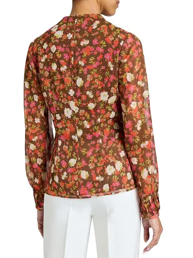 Santorelli Women's Winnie Floral Georgette Blouse | Thumbnail 4