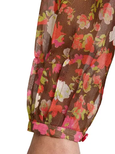 Santorelli Women's Winnie Floral Georgette Blouse | Thumbnail 5