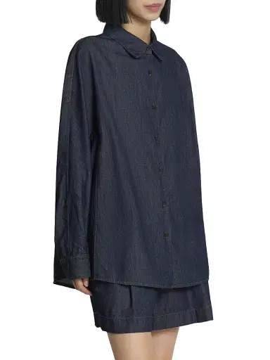 Dries Van Noten Women's Casio Denim Oversized Button-Front Shirt | Thumbnail 4 Dries Van Noten Women's Casio Denim Oversized Button-Front Shirt | Thumbnail 4