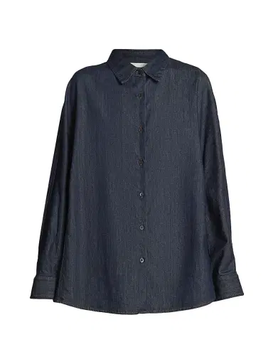 Dries Van Noten Women's Casio Denim Oversized Button-Front Shirt | Thumbnail 1 Dries Van Noten Women's Casio Denim Oversized Button-Front Shirt | Thumbnail 1