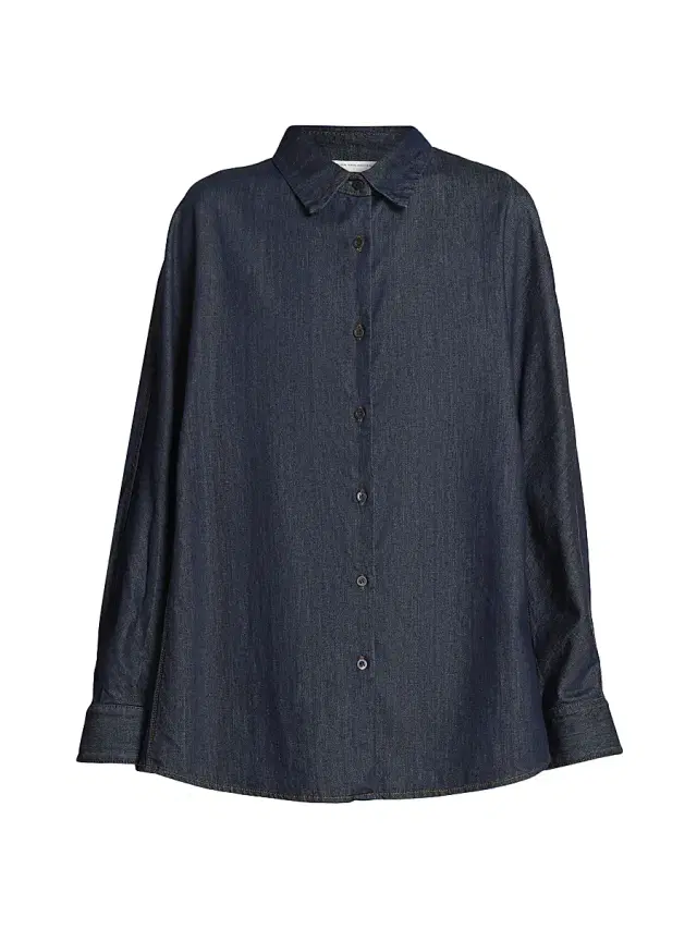 Dries Van Noten Women's Casio Denim Oversized Button-Front Shirt - Indigo