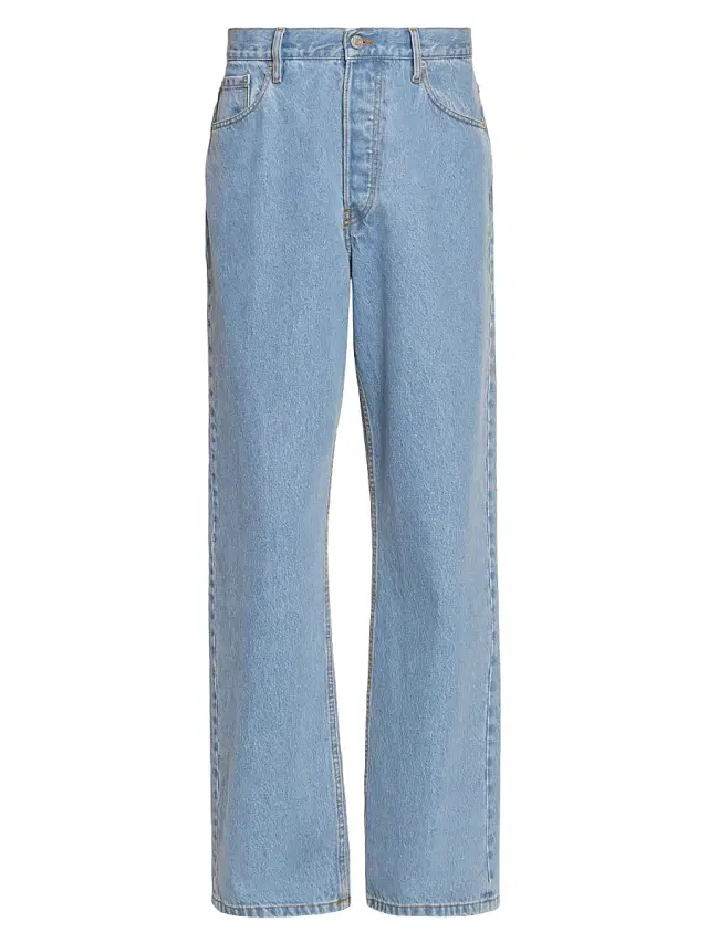 Dries Van Noten Men's Pine Relaxed Wide-Leg Jeans - Light Blue