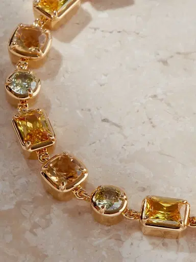 Luv AJ Women's The Diana 18K-Gold-Plated, Citrine & Cubic Zirconia Bracelet - Gold | Thumbnail 3 Luv AJ Women's The Diana 18K-Gold-Plated, Citrine & Cubic Zirconia Bracelet - Gold | Thumbnail 3