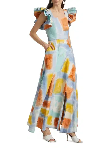 Busayo Women's Tokunbo Watercolor Maxi Dress | Thumbnail 2 Busayo Women's Tokunbo Watercolor Maxi Dress | Thumbnail 2