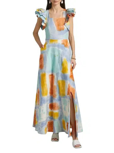 Busayo Women's Tokunbo Watercolor Maxi Dress | Thumbnail 3 Busayo Women's Tokunbo Watercolor Maxi Dress | Thumbnail 3