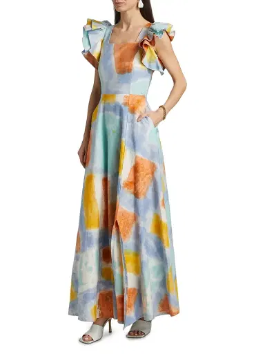 Busayo Women's Tokunbo Watercolor Maxi Dress | Thumbnail 4 Busayo Women's Tokunbo Watercolor Maxi Dress | Thumbnail 4