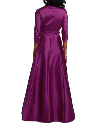 Teri Jon by Rickie Freeman Women's Shirt Waist Tafetta Gown | Thumbnail 5 Teri Jon by Rickie Freeman Women's Shirt Waist Tafetta Gown | Thumbnail 5