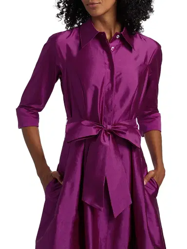 Teri Jon by Rickie Freeman Women's Shirt Waist Tafetta Gown | Thumbnail 6 Teri Jon by Rickie Freeman Women's Shirt Waist Tafetta Gown | Thumbnail 6
