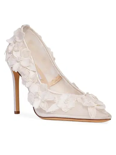 Anne Barge Women's La Rose Satin Pumps - White Satin | Thumbnail 3