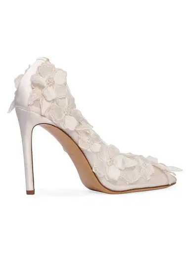 Anne Barge Women's La Rose Satin Pumps - White Satin | Thumbnail 4