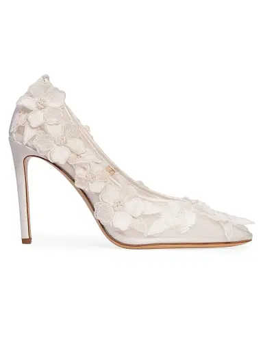Anne Barge Women's La Rose Satin Pumps - White Satin | Thumbnail 1