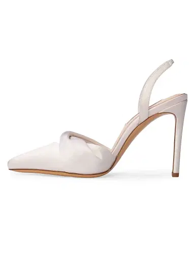 Anne Barge Women's Allue Satin Slingback Pumps - White Satin - Size 11 | Thumbnail 5