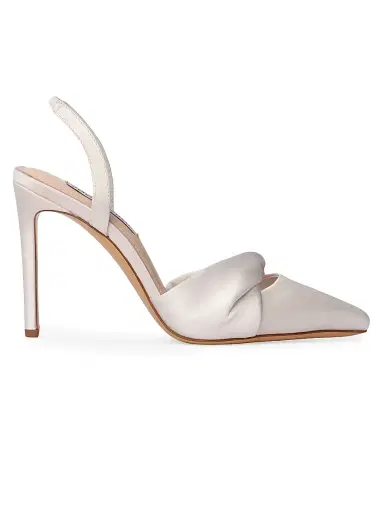 Anne Barge Women's Allue Satin Slingback Pumps - White Satin - Size 11 | Thumbnail 1