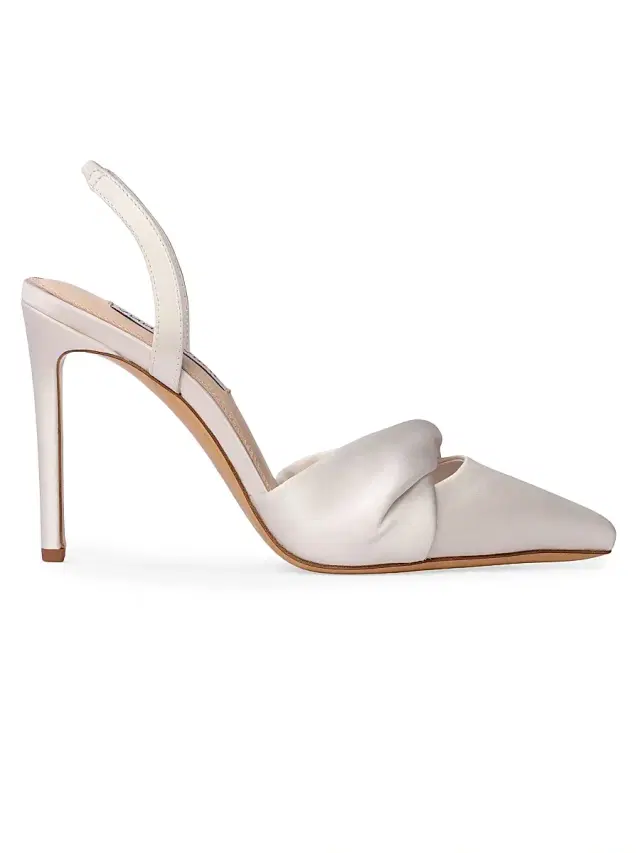 Anne Barge Women's Allue Satin Slingback Pumps - White Satin
