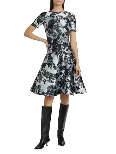 PRABAL GURUNG Women's Princess Seam Short-Sleeve Fit & Flare Dress | Thumbnail 3 PRABAL GURUNG Women's Princess Seam Short-Sleeve Fit & Flare Dress | Thumbnail 3