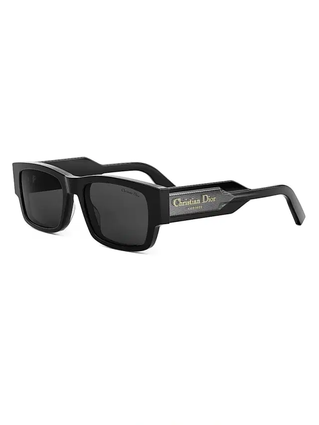 Dior Men's Christian  Label S1I 54MM Rectangular Sunglasses - Black