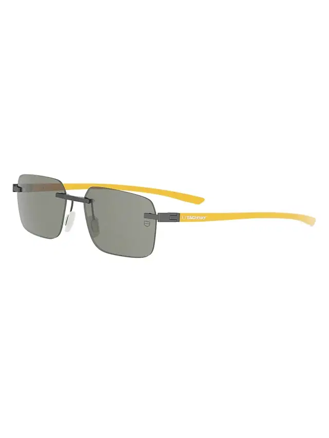 TAG Heuer Men's Essential 56MM Rectangular Sunglasses - Matte Dark Ruthenium And Smoke