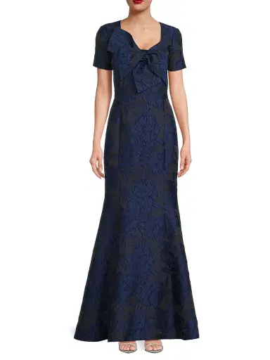 Shani Women's Jacquard Bow Gown - Navy - Size 16 | Thumbnail 3 Shani Women's Jacquard Bow Gown - Navy - Size 16 | Thumbnail 3