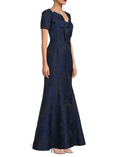 Shani Women's Jacquard Bow Gown - Navy - Size 16 | Thumbnail 4 Shani Women's Jacquard Bow Gown - Navy - Size 16 | Thumbnail 4