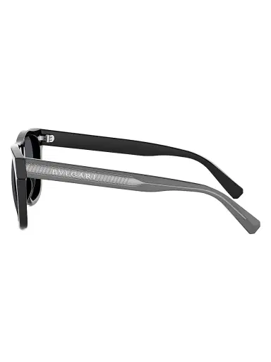 BVLGARI Men's Tubogas 53MM Square Sunglasses - Black | Thumbnail 3