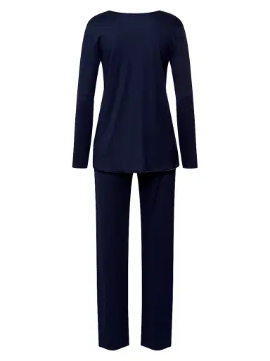 Hanro Women's Cotton-Silk V-Neck Long Pajamas | Thumbnail 2