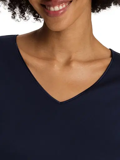 Hanro Women's Cotton-Silk V-Neck Long Pajamas | Thumbnail 5