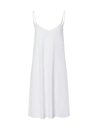 Hanro Women's V-Neck Spaghetti-Strap Cotton & SilkGown - White - Size XL | Thumbnail 3 Hanro Women's V-Neck Spaghetti-Strap Cotton & SilkGown - White - Size XL | Thumbnail 3