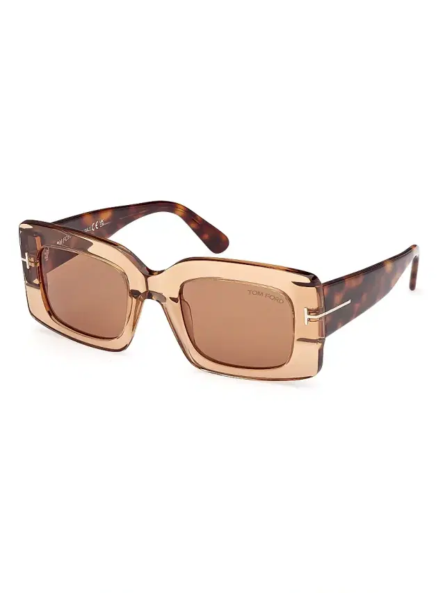 Women's Brigitta 50MM Rectangular Sunglasses - Beige Transparent Beige