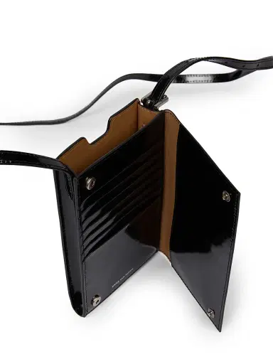 Dries Van Noten Men's Patent Leather Credit Card Pocket Phone Holder - Black | Thumbnail 3 Dries Van Noten Men's Patent Leather Credit Card Pocket Phone Holder - Black | Thumbnail 3