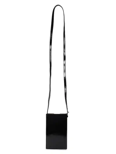 Dries Van Noten Men's Patent Leather Credit Card Pocket Phone Holder - Black | Thumbnail 1 Dries Van Noten Men's Patent Leather Credit Card Pocket Phone Holder - Black | Thumbnail 1