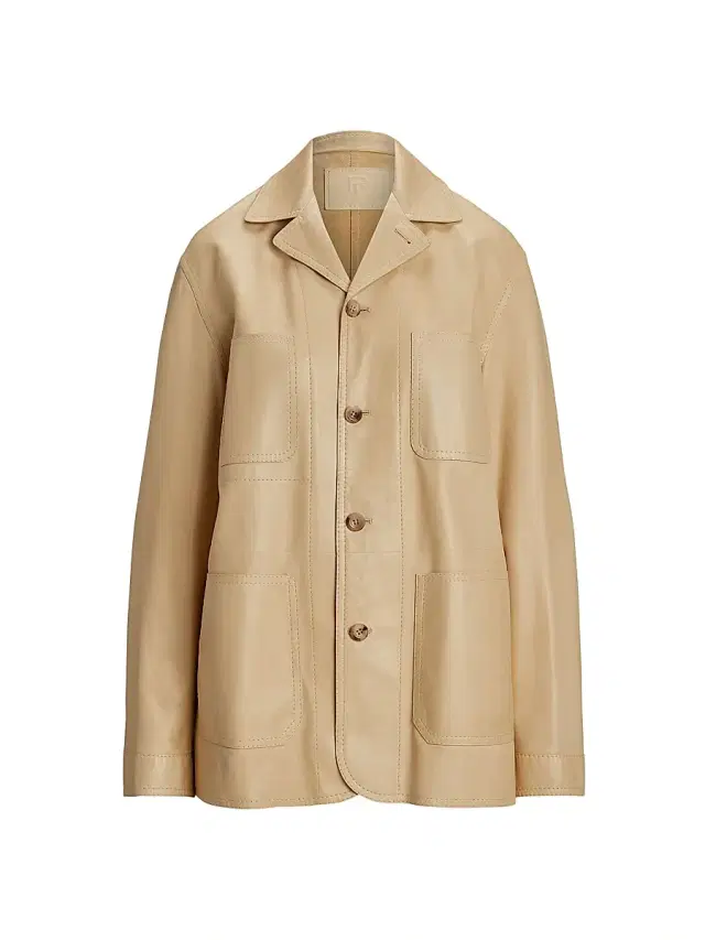 Women's Adrianna Leather Coat - Light Sand