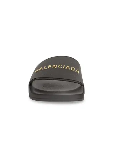 Balenciaga Men's Pool Slide Sandal - Black Gold | Thumbnail 3