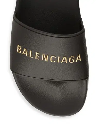 Balenciaga Men's Pool Slide Sandal - Black Gold | Thumbnail 5