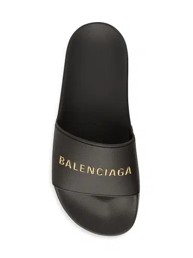 Balenciaga Men's Pool Slide Sandal - Black Gold | Thumbnail 6