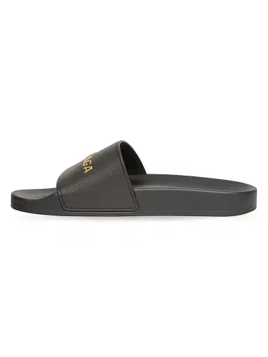 Balenciaga Men's Pool Slide Sandal - Black Gold | Thumbnail 9